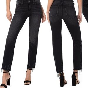 Liverpool Sadie Frayed Hem Straight Jeans